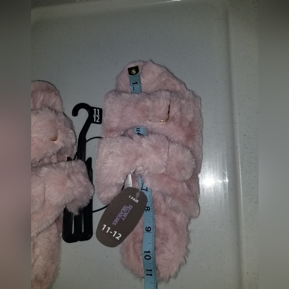 Women's Secret Treasure Faux Fur Blush Pink Footbed Sandal Slide Slippers 11 - Picture 5 of 5